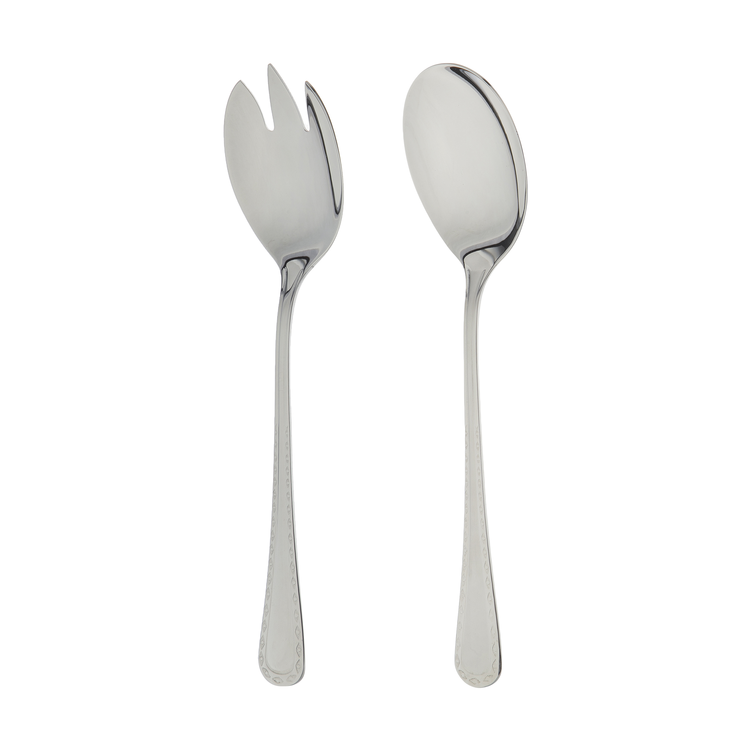 قاشق و چنگال سرو سالاد ناب استیل مدل برلین کد sz 300 02