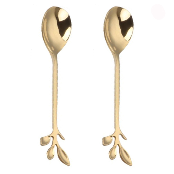 قاشق چای خوری مدل گلبرگ بسته دو عددی