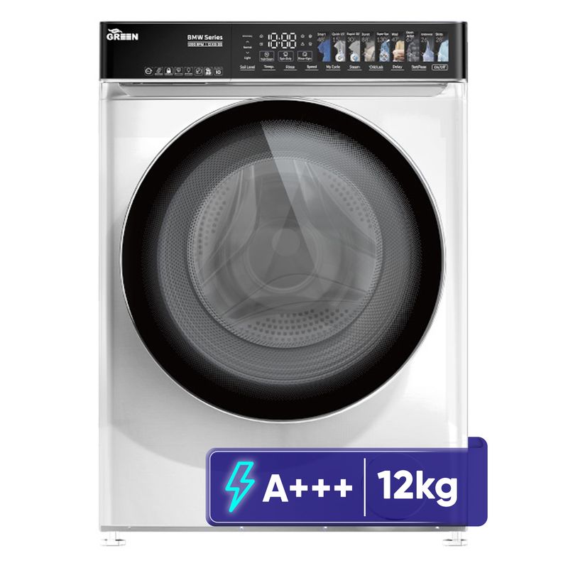 ماشین لباسشویی 12 کیلوگرم اتوماتیک گرین مدل gwm120dd1200bmw w