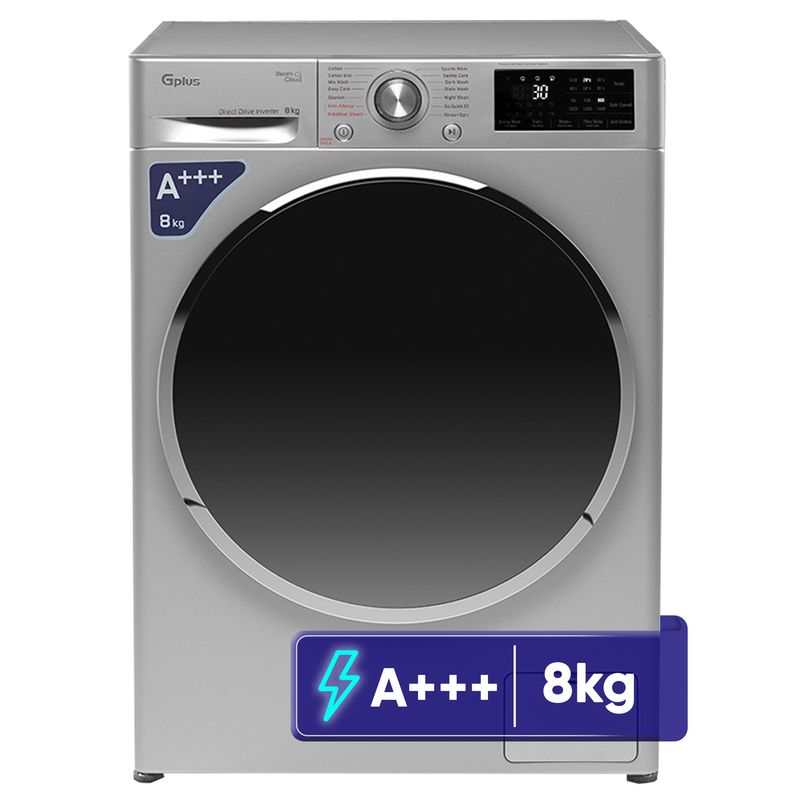 ماشین لباسشویی 8 کیلوگرم اتوماتیک جی پلاس مدل gwm r88w.ktn