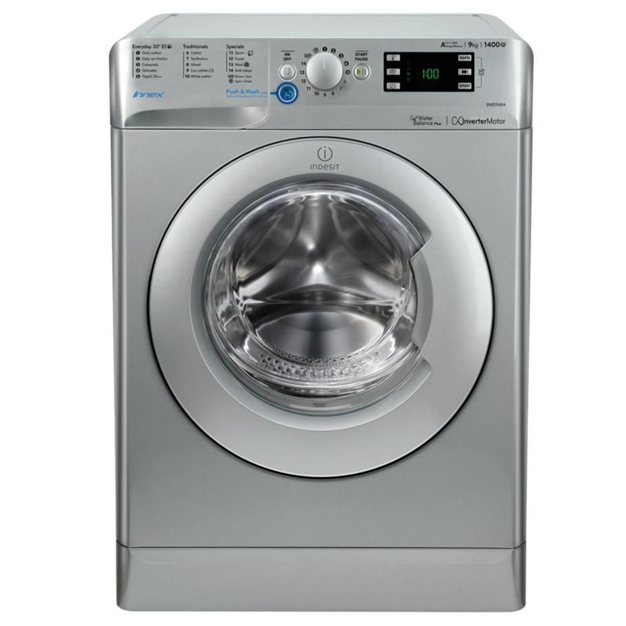 ماشین لباسشویی ایندزیت مدل bwe 91484 x s uk ظرفیت 9 کیلوگرم
