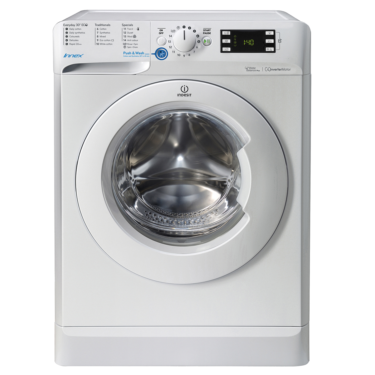 ماشین لباسشویی ایندزیت مدل bwe 91683 x w uk ظرفیت 9 کیلوگرم