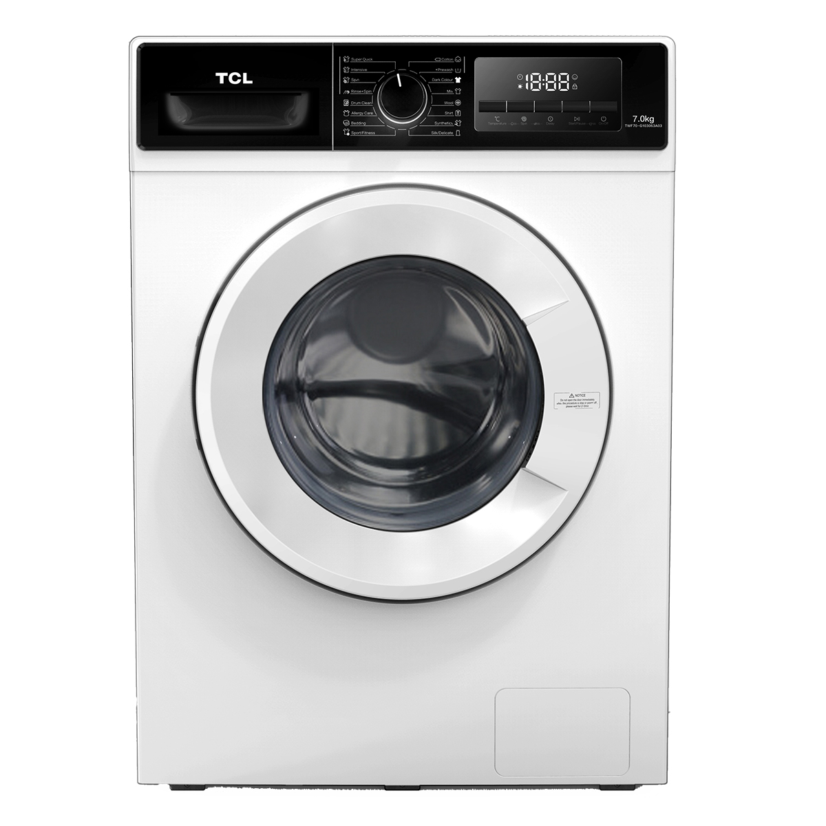 ماشین لباسشویی تی سی ال مدل g72 bw_bs ظرفیت 7 کیلوگرم