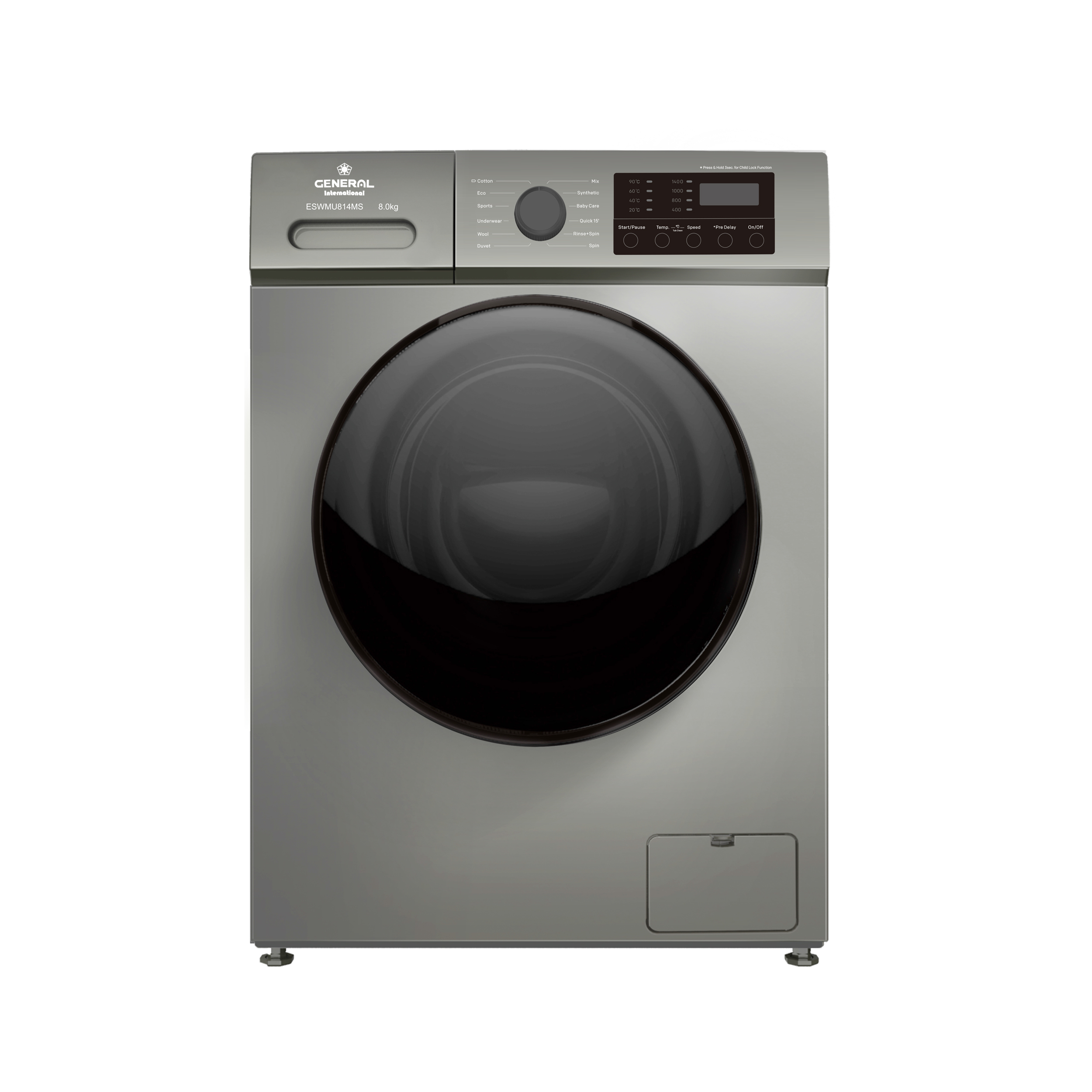 ماشین لباسشویی جنرال اینترنشنال مدل eswmu814m ظرفیت 8 کیلوگرم
