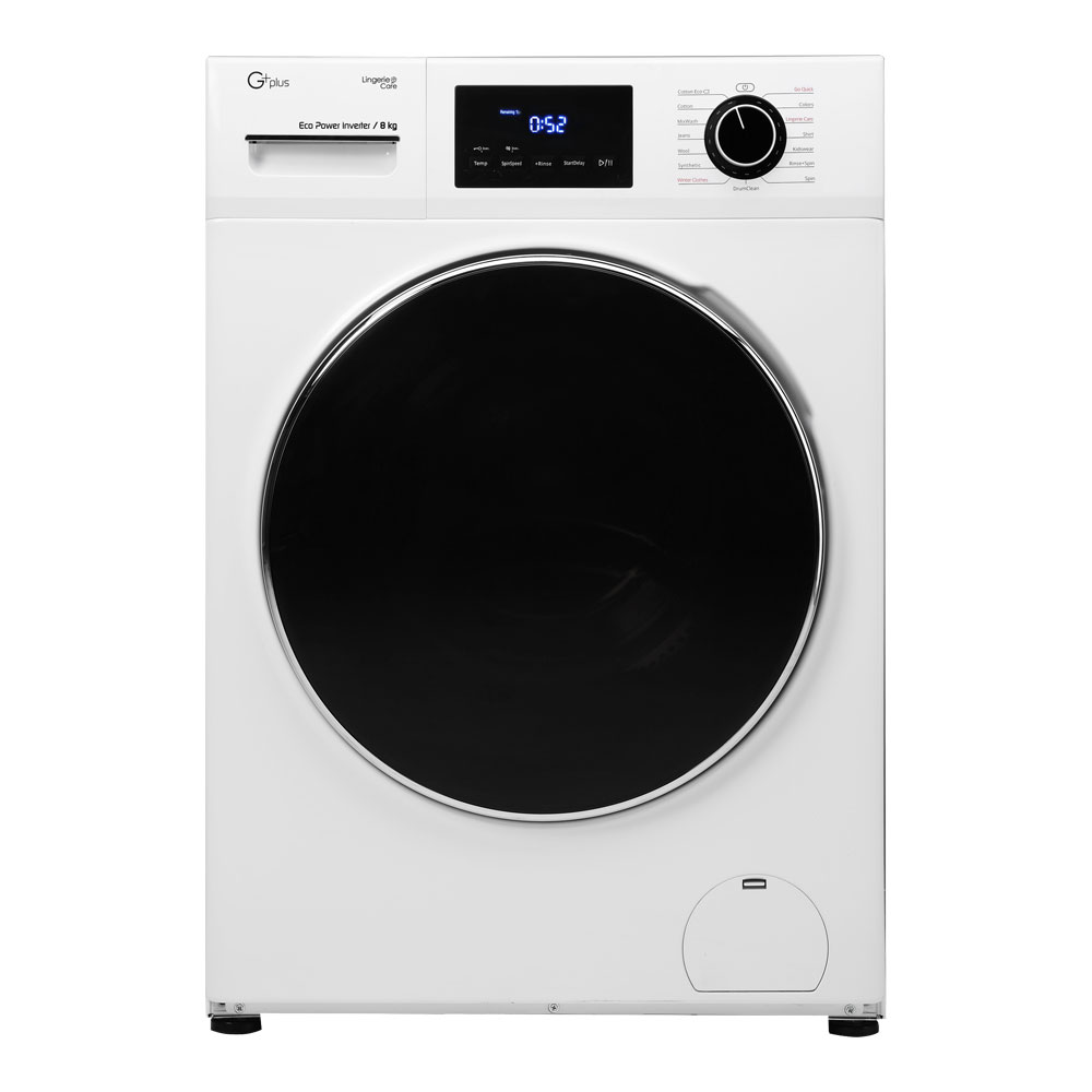 ماشین لباسشویی جی پلاس مدل  gwm k8340w ظرفیت 8 کیلوگرم