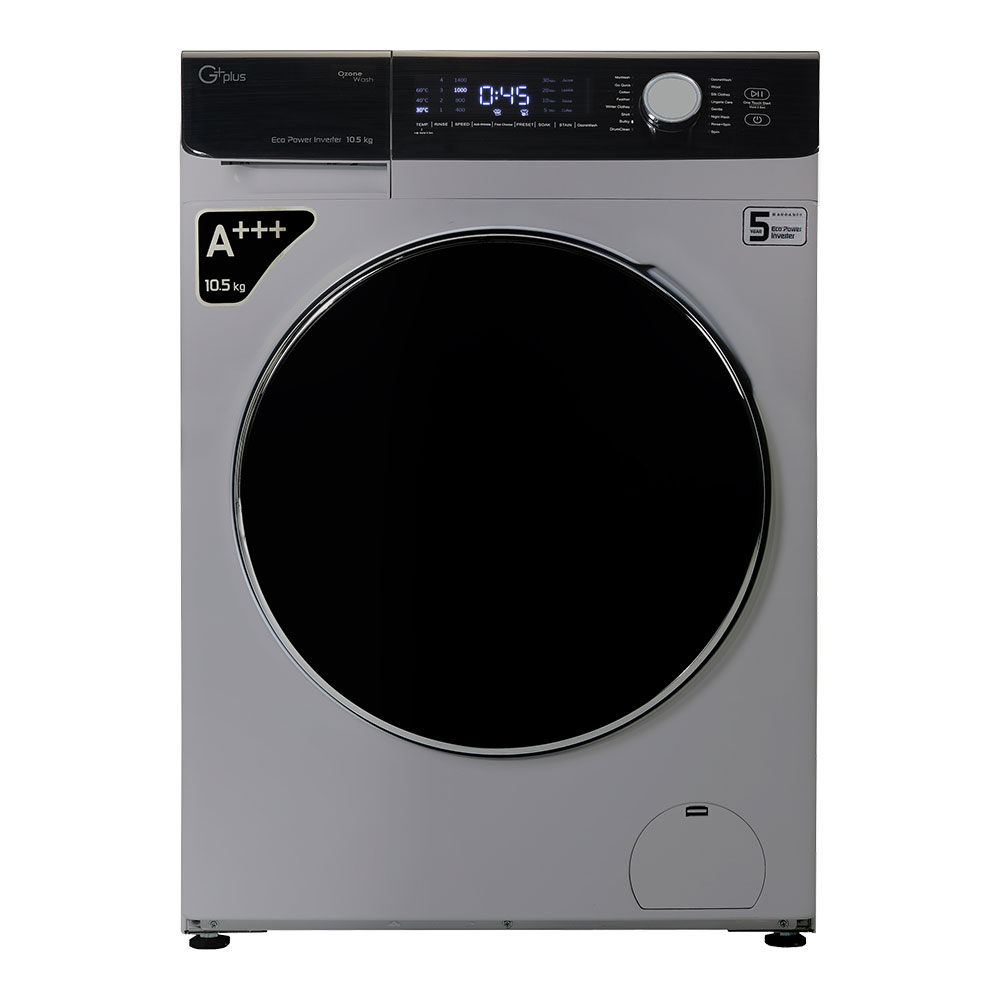 ماشین لباسشویی جی پلاس مدل gwm k1058t ظرفیت 10.5 کیلوگرم