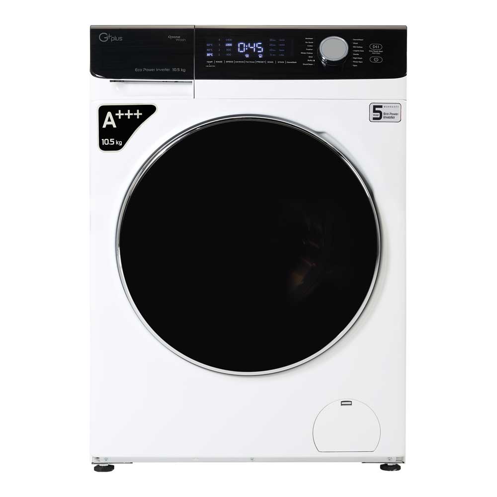 ماشین لباسشویی جی پلاس مدل gwm k1058w ظرفیت 10.5 کیلوگرم