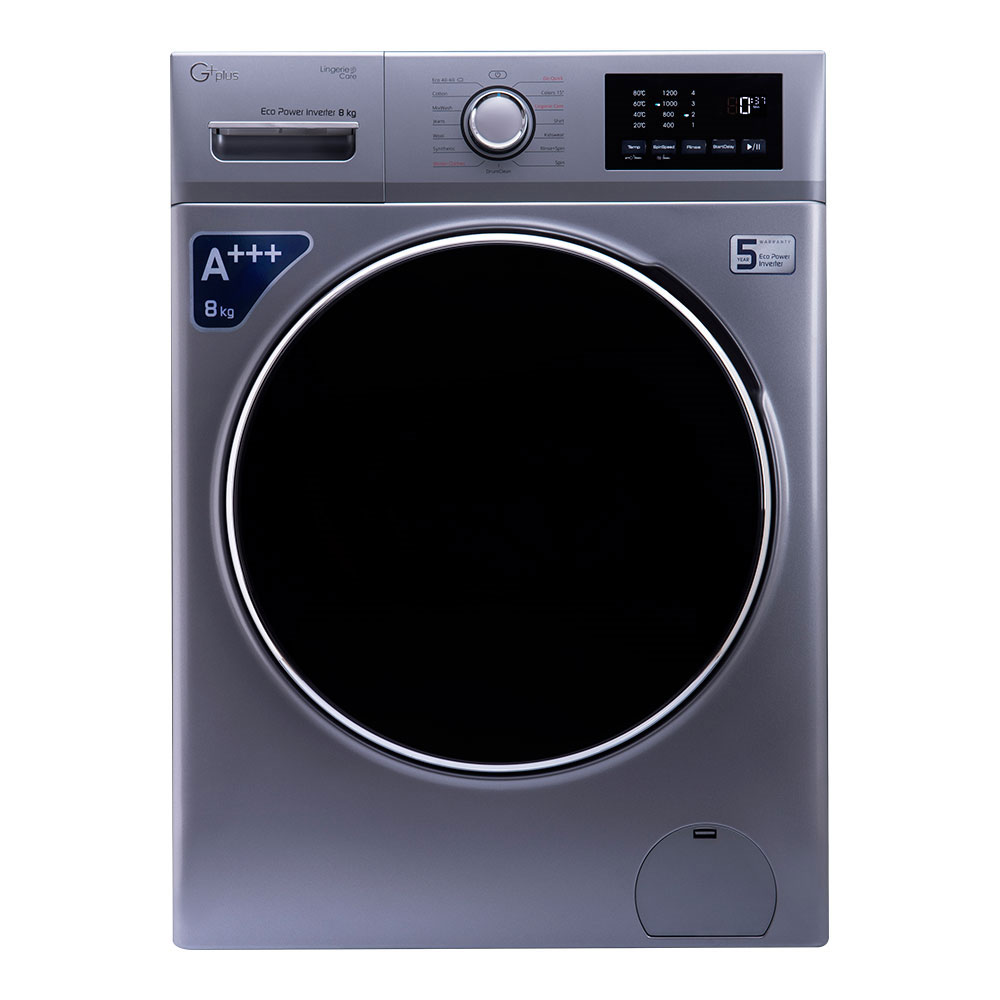 ماشین لباسشویی جی پلاس مدل gwm k8220t ظرفیت 8 کیلوگرم
