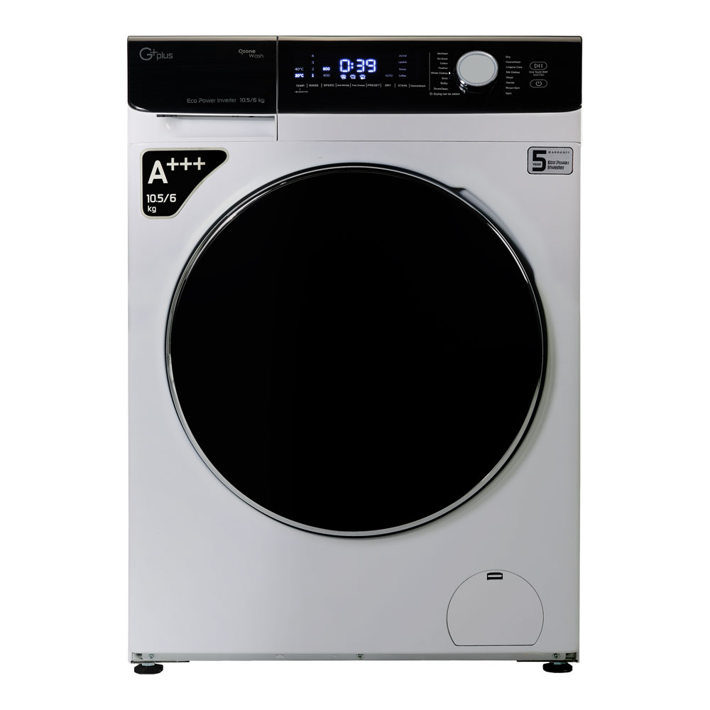 ماشین لباسشویی جی پلاس مدل gwm kd1048s ظرفیت 10.5 کیلوگرم