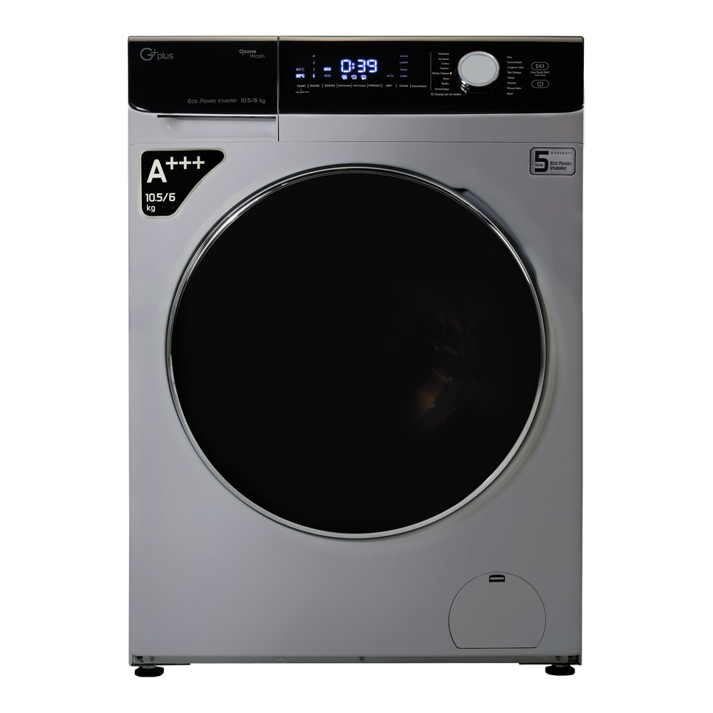 ماشین لباسشویی جی پلاس مدل gwm kd1059t ظرفیت 10.5 کیلوگرم