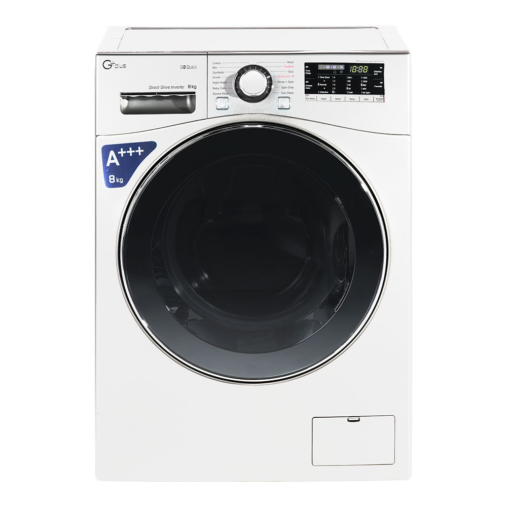 ماشین لباسشویی جی پلاس مدل gwm l8645w ظرفیت 8 کیلوگرم