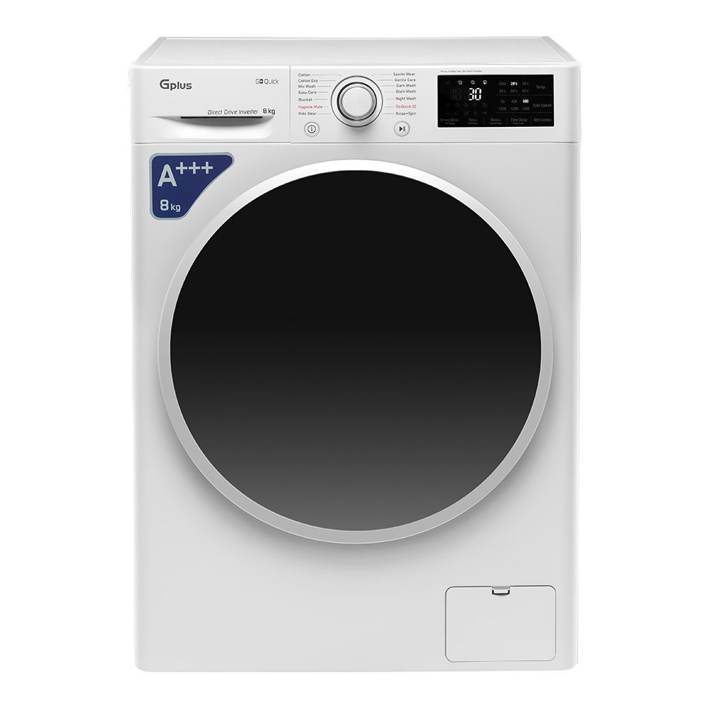 ماشین لباسشویی جی پلاس مدل gwm l87w ظرفیت 8 کیلوگرم