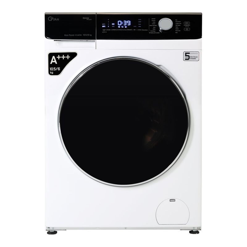 ماشین لباسشویی جی پلاس مدل gwm p105w ظرفیت 10.5 کیلوگرم
