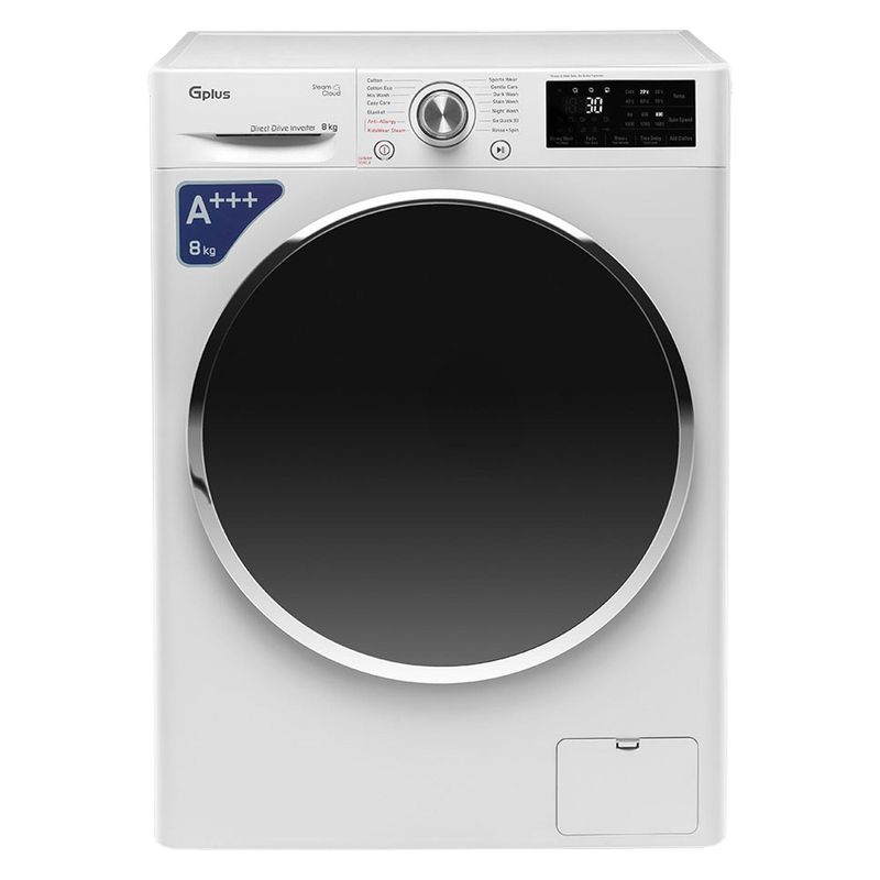 ماشین لباسشویی جی پلاس مدل gwm p880w ظرفیت 8 کیلوگرم