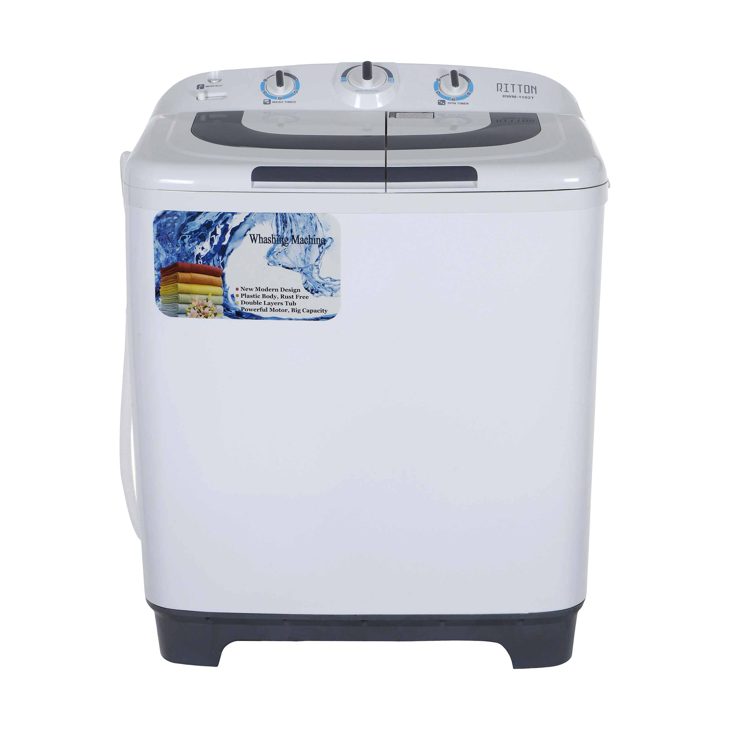 ماشین لباسشویی دو قلو ریتون مدل rwm 1102t ظرفیت 10.5 کیلوگرم