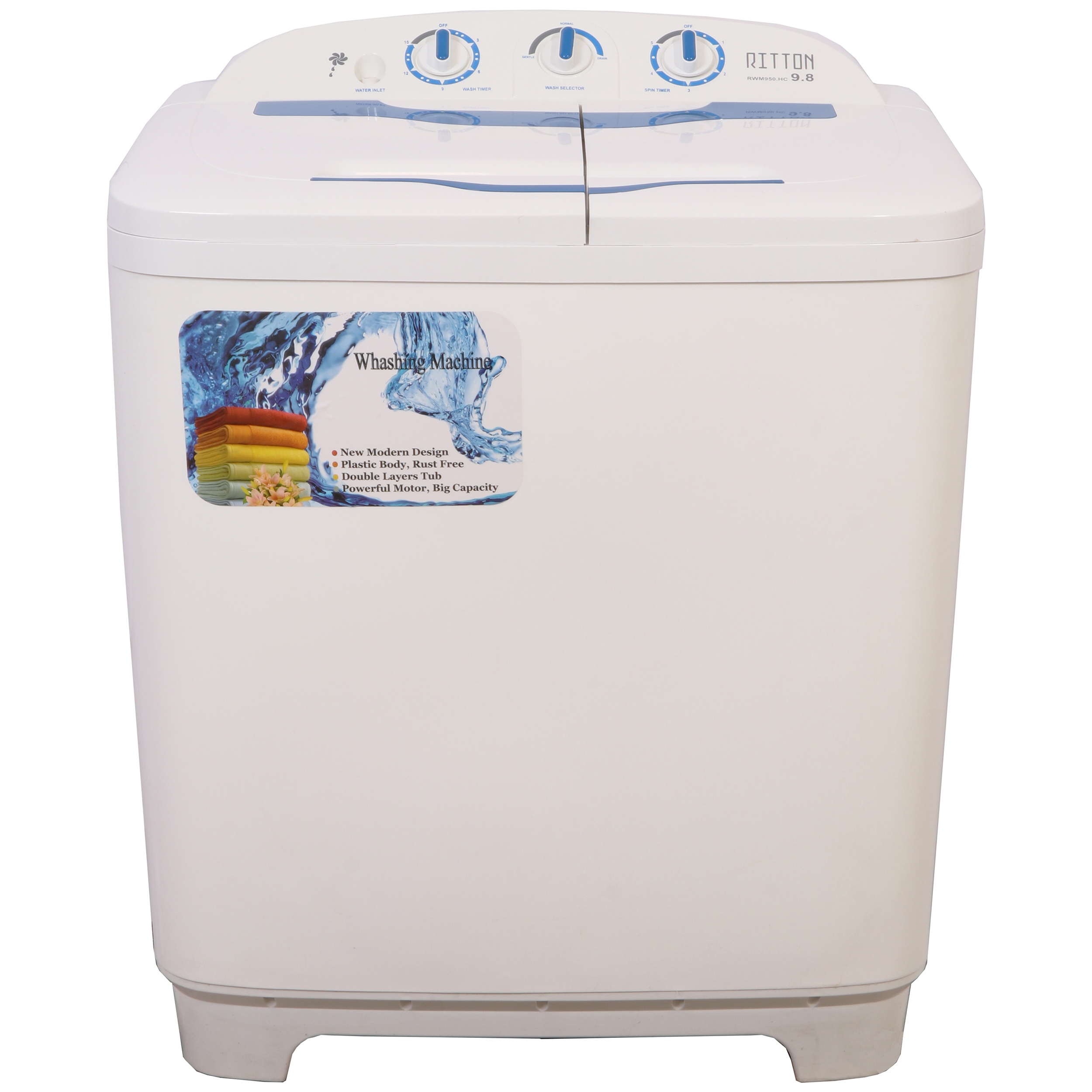 ماشین لباسشویی دوقلو ریتون مدل rwm 980.hc ظرفیت 10 کیلوگرم