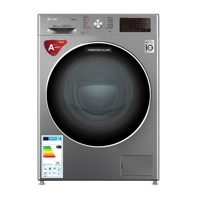 ماشین لباسشویی زانتی مدل  zswb 10.5sfd14ca ظرفیت 10.5 کیلوگرم