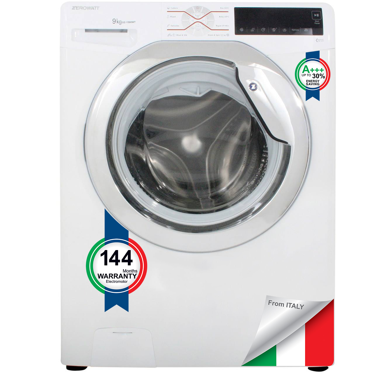 ماشین لباسشویی زیرووات مدل oz1590 ظرفیت 9 کیلوگرم
