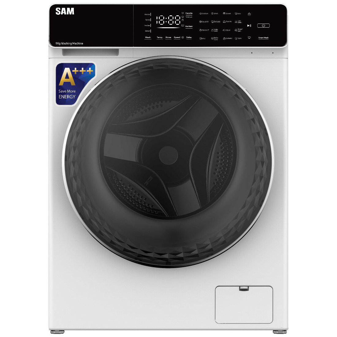 ماشین لباسشویی سام الکترونیک مدل dd p1485_w ظرفیت 9 کیلوگرم
