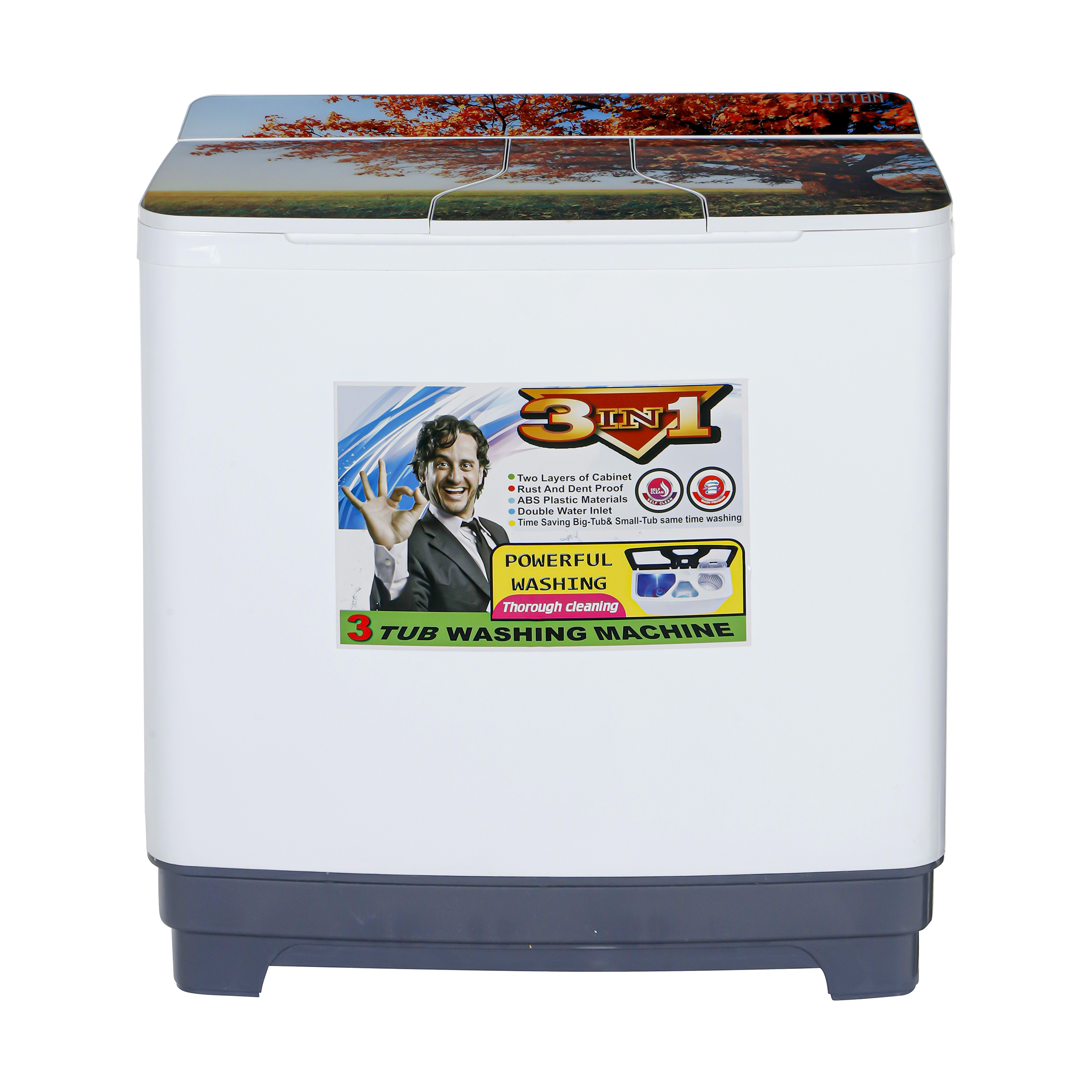 ماشین لباسشویی سه قلو ریتون مدل rwm 1503tg ظرفیت 13 کیلوگرم