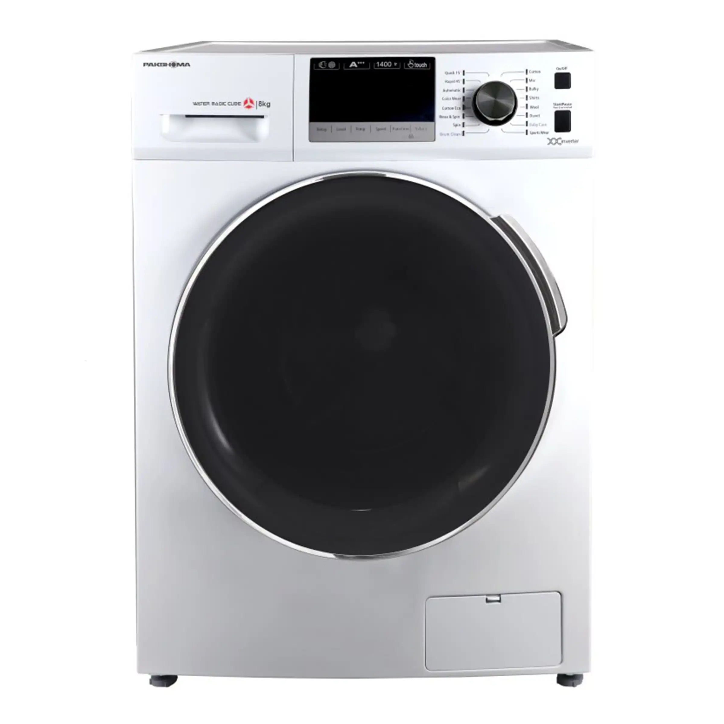 ماشین لباسشویی پاکشوما مدل tfb 86403 wt ظرفیت 8 کیلوگرم