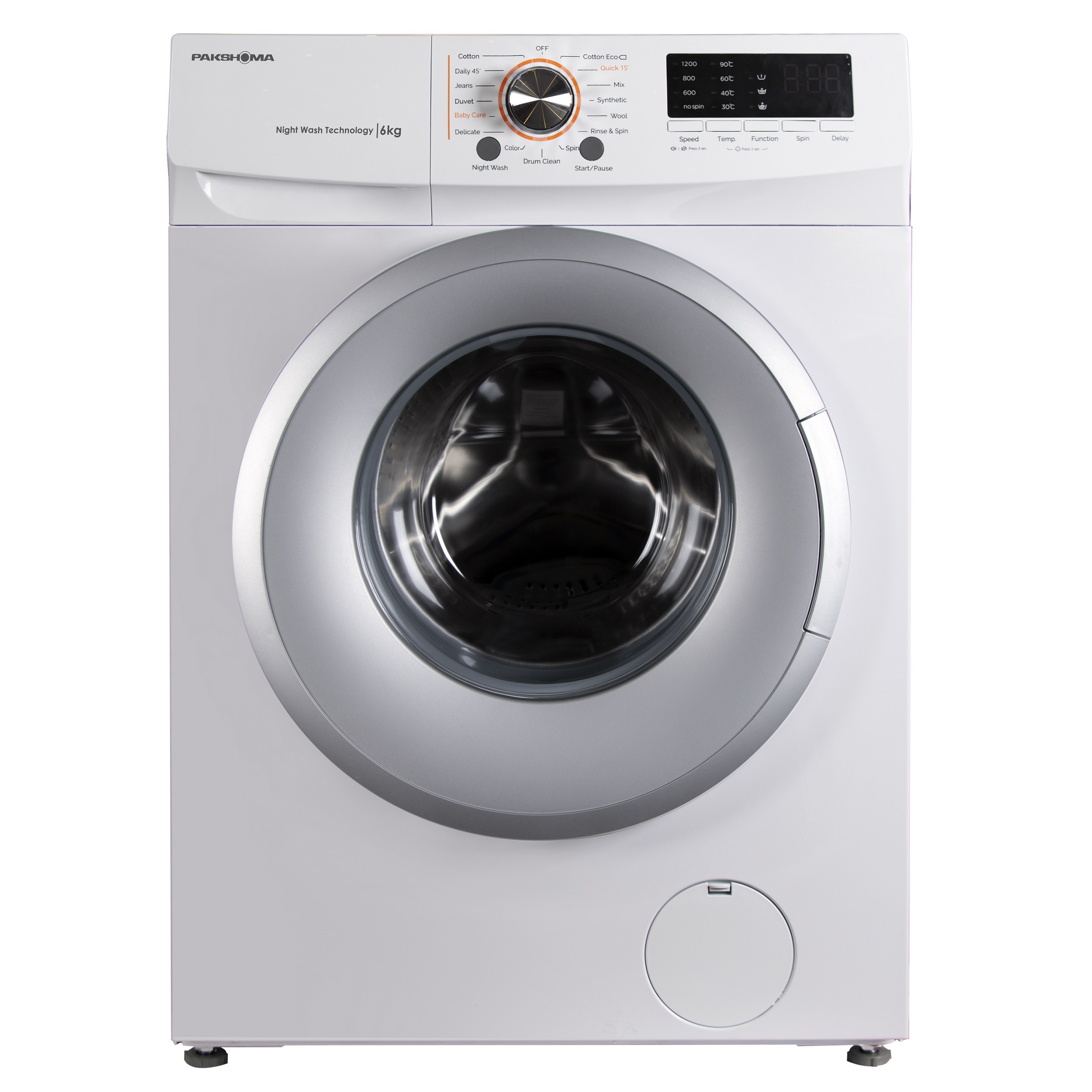 ماشین لباسشویی پاکشوما مدل tfu 63100ws ظرفیت 6 کیلوگرم