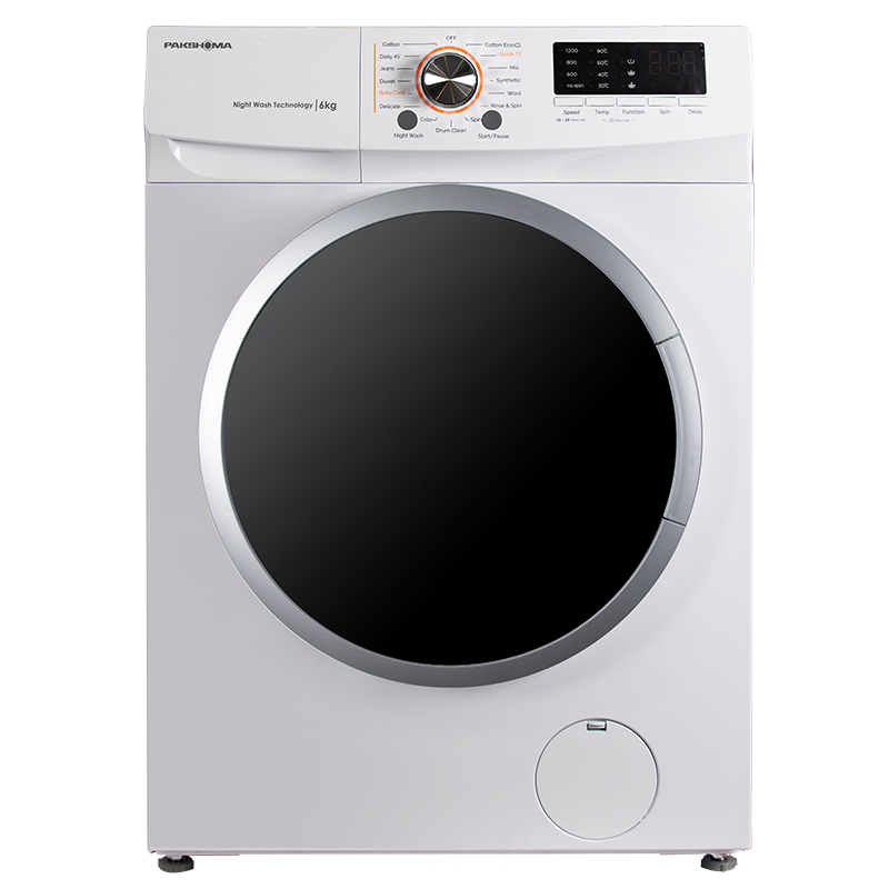 ماشین لباسشویی پاکشوما مدل tfu 65100 wt ظرفیت 6 کیلوگرم