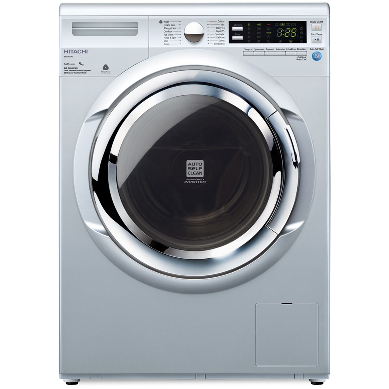 ماشین‌لباسشویی هیتاچی مدل bdw 90xwv ظرفیت 9 کیلوگرم