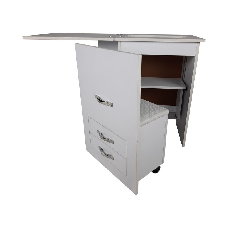 میز چرخ خیاطی مدل آسانسوری mdf sm22 به همراه صندلی