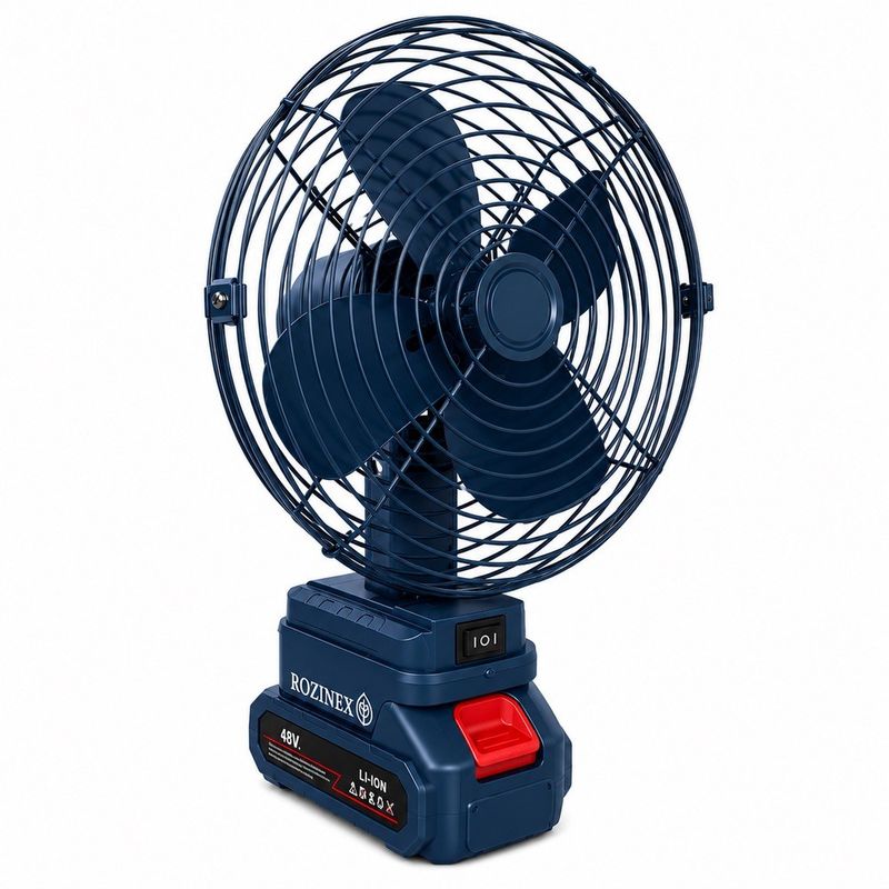 پنکه شارژی روزینکس مدل cool summer ظرفیت 2200 میلی آمپر