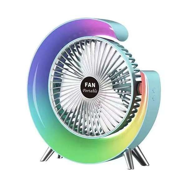 پنکه شارژی مدل رنگین کمان colorful ظرفیت 1000میلی آمپر ساعت