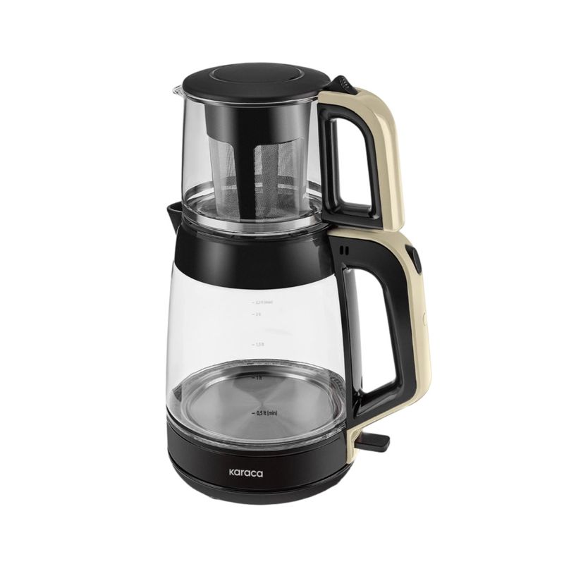چای ساز روی هم کاراجا مدل glass tea xl