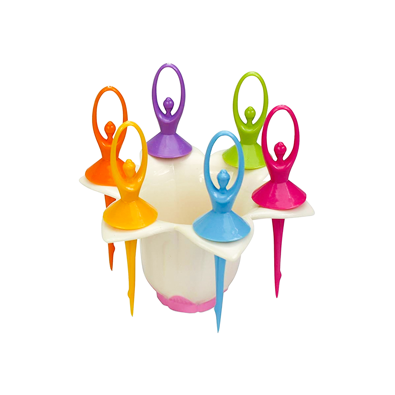 چنگال زیتون خوری مدل flower fairy کد rb225 مجموعه 6 عددی به همراه استند
