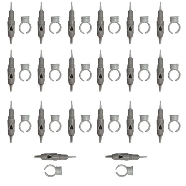 کارتریج میکرونیدلینگ مدل flat needle 5 به همراه تشتک تتو مجموعه 20 عددی