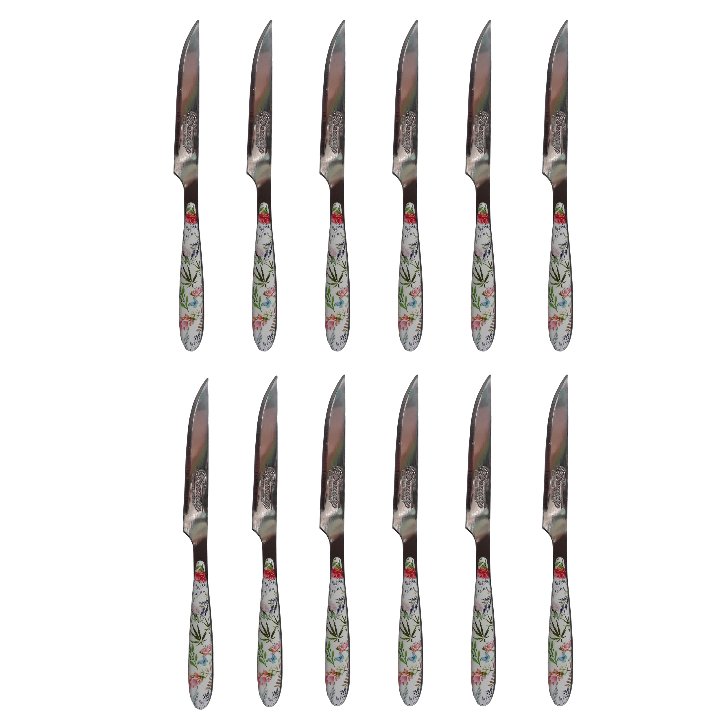 کارد میوه خوری بیوتی مدل green flower بسته 12 عددی