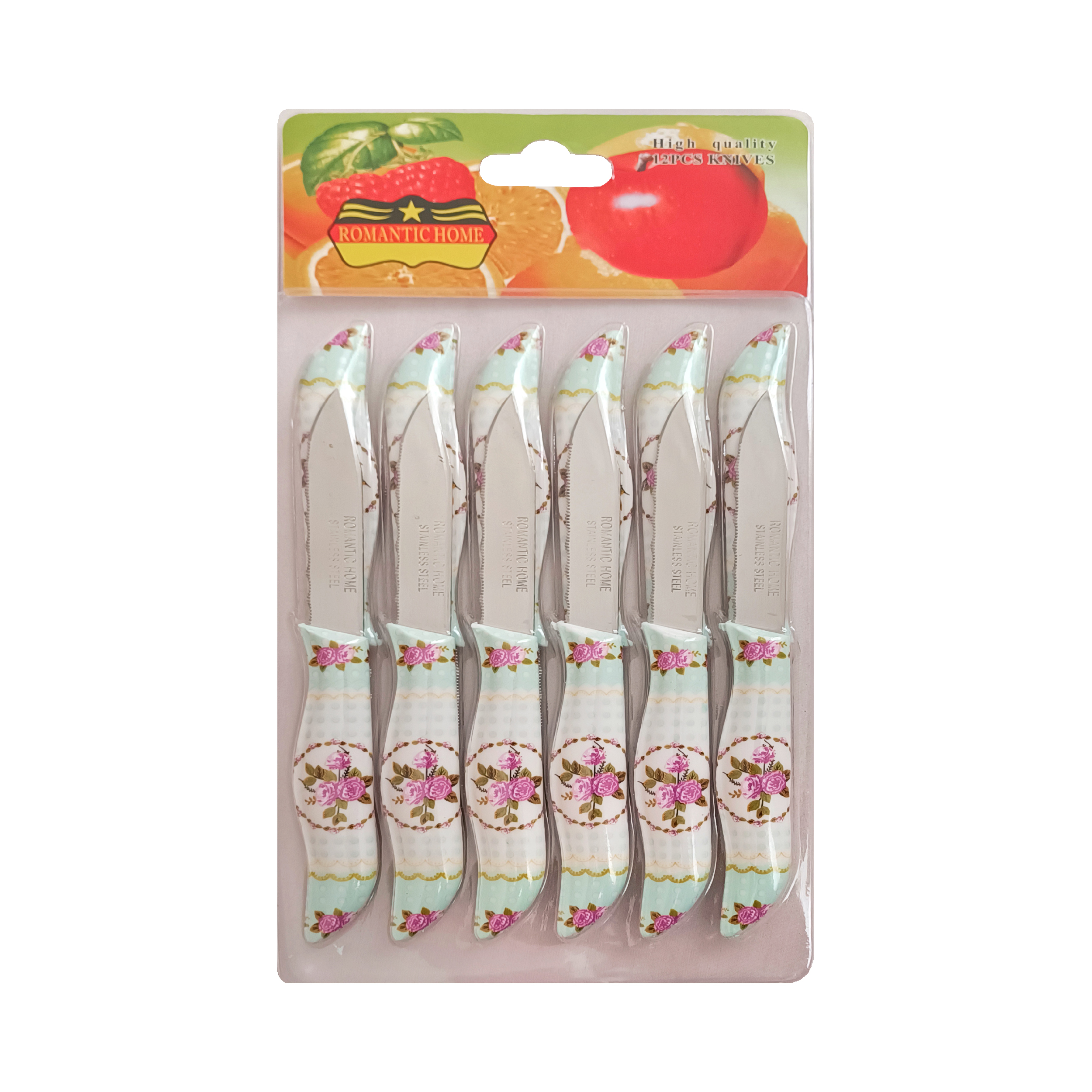 کارد میوه خوری رومانتیک هوم مدل rh101 مجموعه 12 عددی